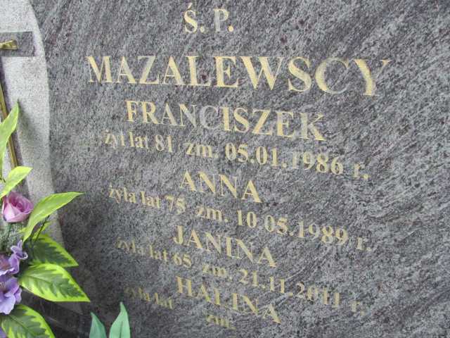 Janina Mazalewska Kowale Oleckie - Grobonet - Wyszukiwarka osób pochowanych